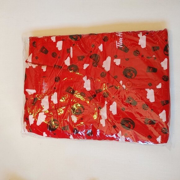 FUN Tim Hortons PJs Pajama Set Red Flannel Sleep Shirt and Pants Large/XL - Picture 5 of 5